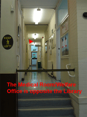 corridor leading to medical/welfare room