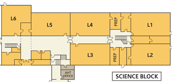 The Science Block is on two floors